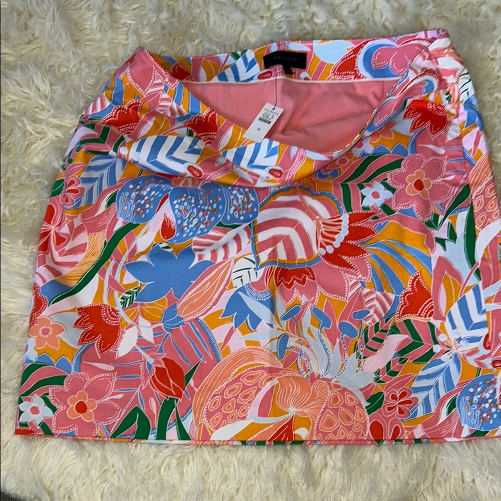 Talbots Pink and Blue Mini Pencil Skirt Resort Wear
